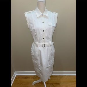 Calvin Klein white Dress with Silver accents.